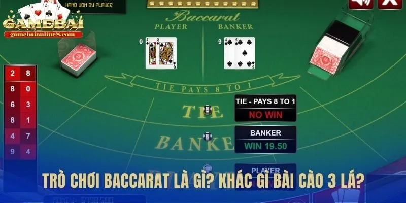 Quy tắc baccarat khác biệt bài cào ở vai trò và cách tính điểm